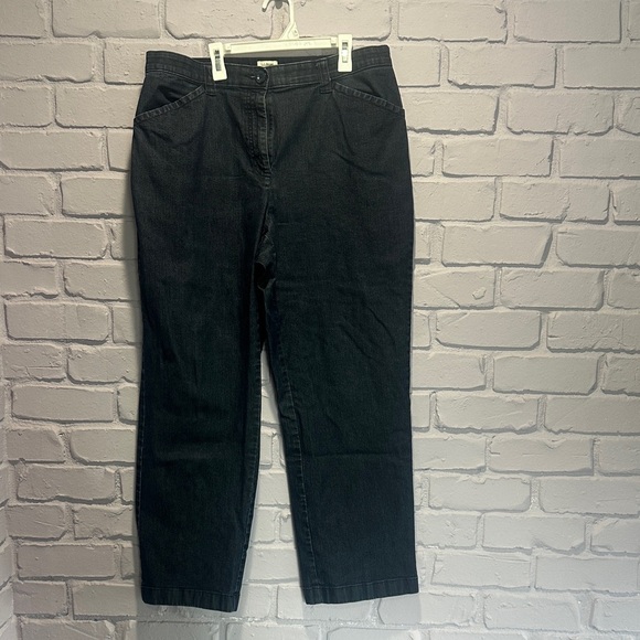 NWOT L.L BEAN Black Denim Jeans size 16 - Picture 1 of 6